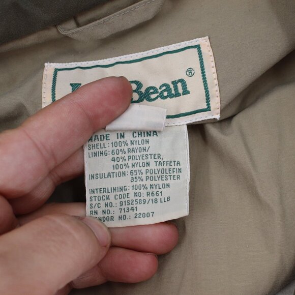 LL bean Jacket Men XLT Parka Khaki Gore-Tex Full Zip hooded insulated chore coat - Picture 8 of 16